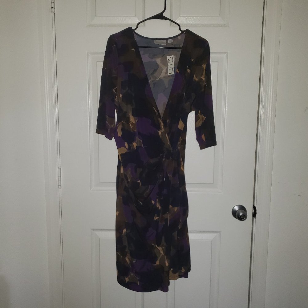 Avenue Plus Size 3/4 sleeve wrap dress Sz 14/16